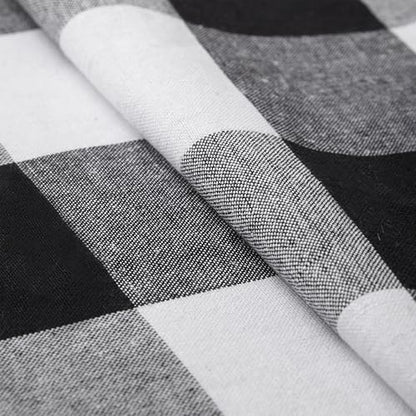 Encasa XO Halloween Table Runner, Woven Cotton Dining Linens 13"x72" Black - color: Buffalo Black Checks, size: 13x72 in