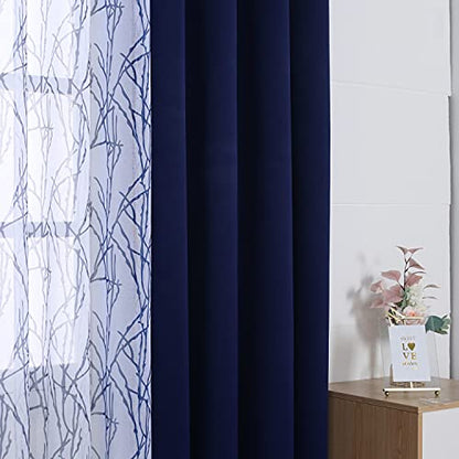 BONZER 침실 거실용 패널 4개 세트 믹스 앤 매치 커튼 - color: 인디고., size: 54"W x 63"L (Pack of 4)
