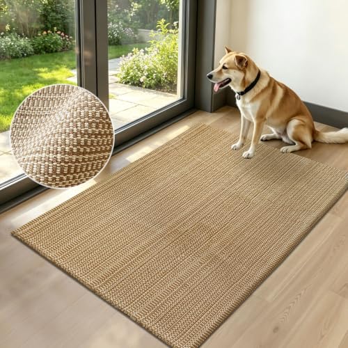 Faux Jute Rug,2x3 Braided Style Rug for Entryway,Indoor Door Mat. - size: 2' x 3' (Rectangular)