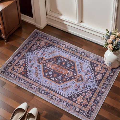Ciicool 2x3ft Small Area Rug,Washable Boho Thin Mat for Entryway Kitchen - color: Purple/Multi, size: 2' X 3' (Rectangular)