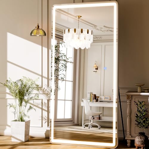 LED Full Length Mirror 71x32 inch Oversized Body Mirrors with Lights - color: Rectangle, size: 71"L x 32"W