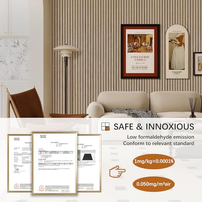 Acoustic Wood Wall Panels, 2 PCS Slat Wall Panels - Walnut Veneer Soundproof Panels for Home & Office, 94.5" Extra-Long Easy Peel & Stick Panels for Walls (11.8"W x 94.5"L) - color: Walnut-2 Packs