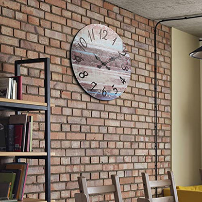 Stonebriar Vintage Farmhouse 23 Inch Round Battery Operated Hanging Wall Clock - size: 23.5 Inch