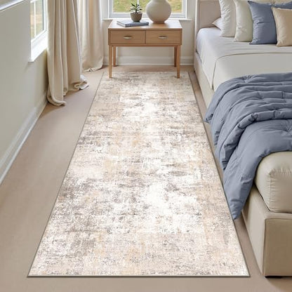 Washable Beige Grey Neutral Kitchen Runner Rug Set of 3 - color: Abstract | Beige Grey, size: 20"x32"+20"x48"+30"x50"