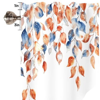 Fall Leaves Swag Curtains 1 Pair, Window Treatment 28x36 in - color: Fall Yellow5, size: 28"W x 36"L (Pack of 2)