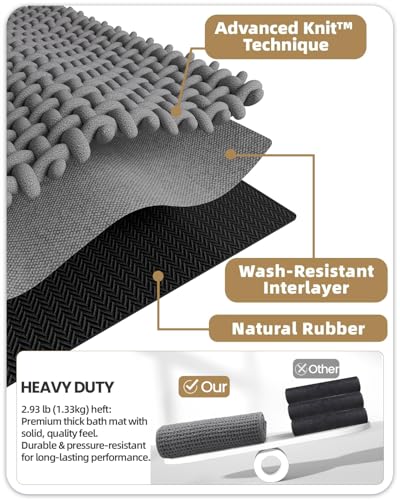 Color&Geometry Beige 30x17 Waffle Bath Mat, Rubber Non Slip Bathroom Rug - color: Beige, size: 17"x30"