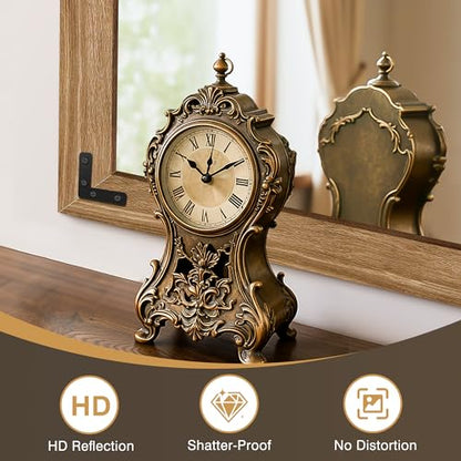 Bathroom Mirror for Wall, 26" x 38" Wooden Vanity Mirror - size: 38"L x 26"W