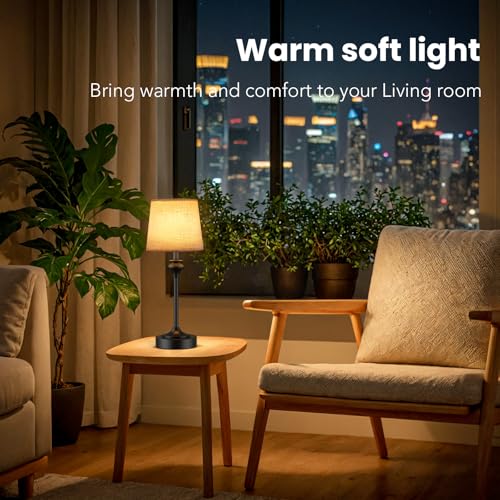 NIORSUN Portables Cordless Table Lamp Set of 2, Battery Operated Lamp, Bedside Table Lamp with Warm White,3 Way Dimmable Touch Desk Lamp for Bedroom Living Room Restaurant Whtie Shade (Black) - size: 2Pack-16.5in