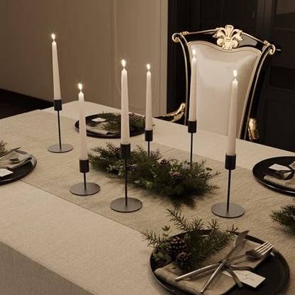 zeochyni Black Taper Candle Holder Metal Candlestick Holders Set of 6 - color: Black, size: Set of 6