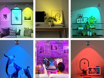 LEASTYLE Wireless Spotlight Indoor,Battery Operated Grow Light for Plants with Remote, LED Cordless Dimmable Picture Lights for Wall Paintings Artwork Display(2 Pack)