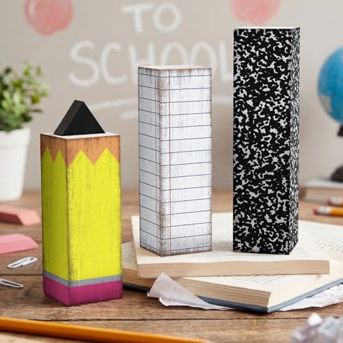 GlikCeil 3 Pcs Back to School Table Decoration Composition Notebook Decor - style: Back to School