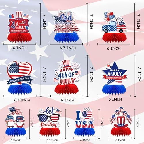 4th of July Decorations, 10PCS Patriotic Centerpiece for Table - style: 4th of July Style