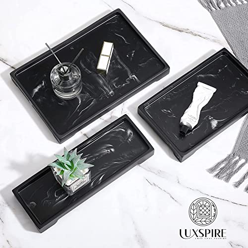 Luxspire Marble Tray for Soap Dispenser Perfume Jewelry, S, Ink Black - color: A - Ink, style: Small