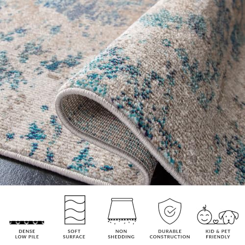 SAFAVIEH Madison Accent Rug 2'2"x4', Modern Blue & Beige MAD440M - color: Blue/Beige, size: 2'2" x 4' (Rectangular)