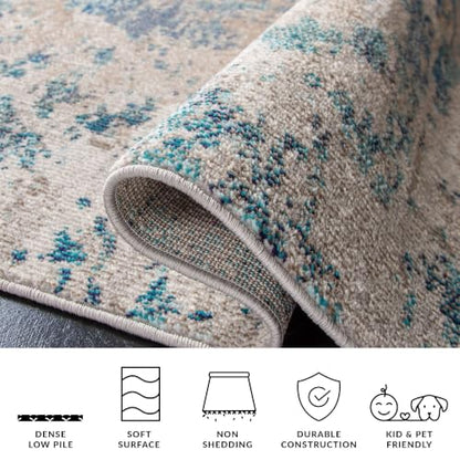 SAFAVIEH Madison Accent Rug 2'2"x4', Modern Blue & Beige MAD440M - color: Blue/Beige, size: 2'2" x 4' (Rectangular)