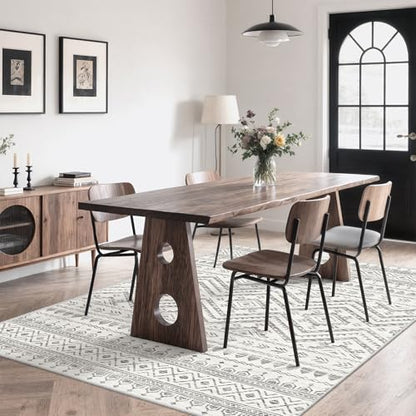 Miukiki 7x9 Area Rug Washable Non Slip Rug for Living Room - color: Grey, size: 7' x 9' (Rectangular)