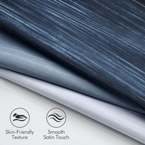 MIULEE Navy Blue and Greyish White Ombre Blackout Curtains 52Wx54L Set of 2 - color: Navy Blue and Greyish White, size: 52"W x 54"L (Pack of 2)
