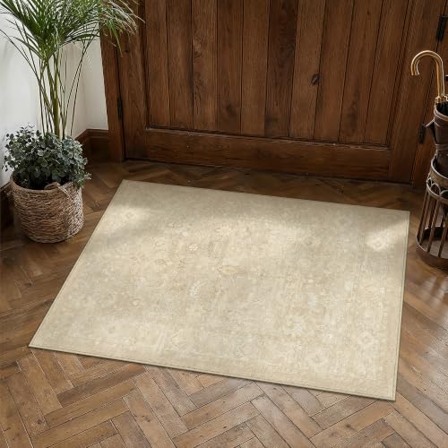 2x3 Beige Neutral Floral Area Rug - color: Beige, size: 2' x 3' (Rectangular)
