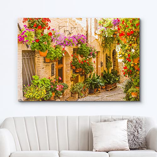 wall26 Canvas Print Wall Art Floral Botanical Garden European Village Nature Wilderness Photography Realism Rustic Scenic Landscape Earth Panorama Colorful for Living Room, Bedroom, Office - 12"x18" - color: A05-2205-slm25, size: 18"L x 12"W