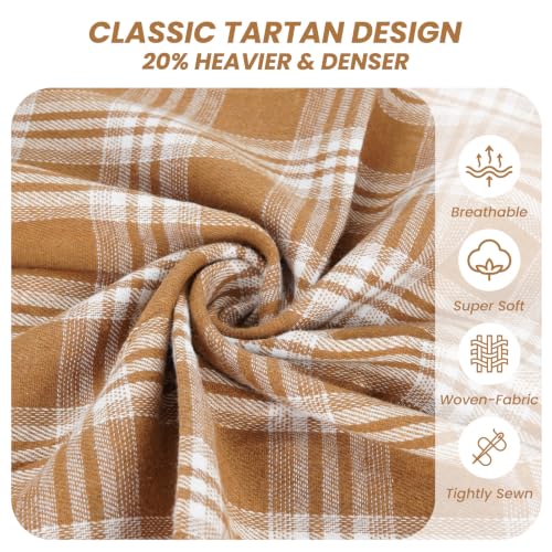 Brown Ruffle Tartan Plaid Gingham Fall Farmhouse Throw Pillow Covers 20x20 - color: Brown Ruffled Plaid Throw Pillow Covers, size: 20" x 20" (Pack of 2)