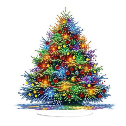 Yunzlly Stand Up Diamond Art Painting Kit, Desktop Gem Painting Ornament Kit for Adults, Tabletop Acrylic Diamond Board Painting (Christmas Tree) - color: Christmas Tree