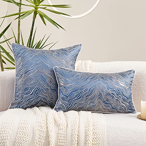 Avigers Throw Pillow Cover 18 x 18 Inch, Blue, Rayon Blend, Hidden Zipper - color: Blue, size: 18" x 18" (Pack of 1)