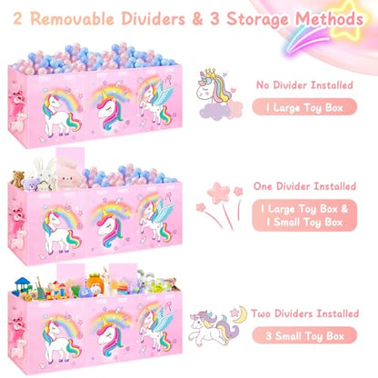 Extra Large Toy Box with Lids, Collapsible Storage Chest, 40"x16"x16" Pink - color: Pink