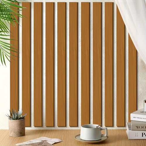 Rustic Wooden Wall Art Decor Striped Decoration Geometric Line Wall Sticker - color: Wooden Brown