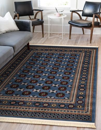 Rugs.com Bokhara Collection Rug – 2x3 Blue Medium-Pile Rug Perfect for Entryways, Kitchens, Breakfast Nooks, Accent Pieces - color: Blue, size: 2' x 3'