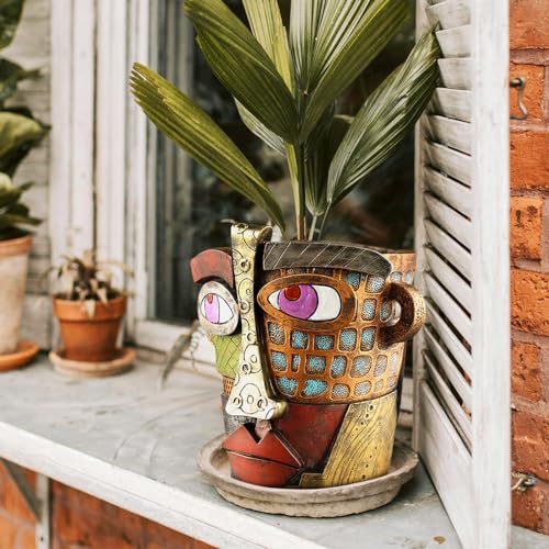 Midogaigai Abstract Face Planter Pots for Indoor Plants&Flowers Home Decor - style: Classic