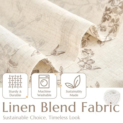 jinchan Taupe Floral Kitchen Tier Curtains with Valance, 24 Inch, 2 Panels - color: Alisa Taupe, size: 30"W x 24"L (Pack of 2)