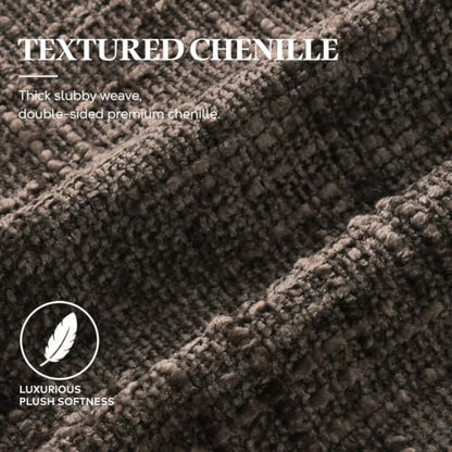 Pallene Dark Brown Textured Chenille Throw Pillow Covers 20x20 Set of 2 - color: Dark Brown, size: 20" x 20" (Pack of 2)