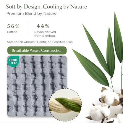 Threadmill Waffle Swaddle Blanket, Rayon Derived from Bamboo,Scottish Grey - color: Scottish Grey, size: Swaddle (41" x 37")