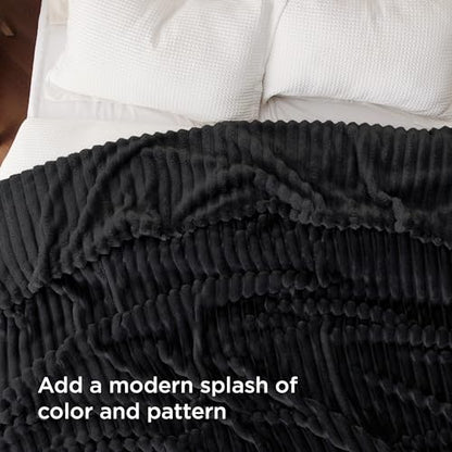 Bedsure Soft King Size Blankets for Bed Black 108"x90" - color: Black, size: King