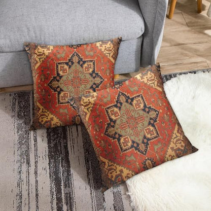 Britimes Throw Pillow Covers Set of 2, 18 x 18 Inch, Aztec Ethnic - color: Ethnic Tribal 25, size: 18" x 18" (Pack of 2)