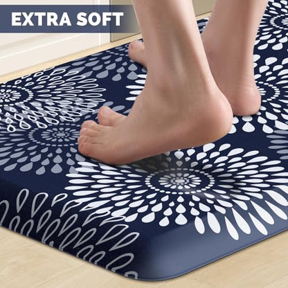 Kitchen Mat Water-Resistant Kitchen Rugs Cushioned Anti-Fatigue Floor Mat - color: Blue, size: 39"L x 17.3"W x 0.5"Th