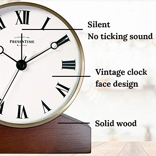 Presentime Mozart Mantel Alarm Clock - color: Morning Gold Finish, size: 6*5.5 inch