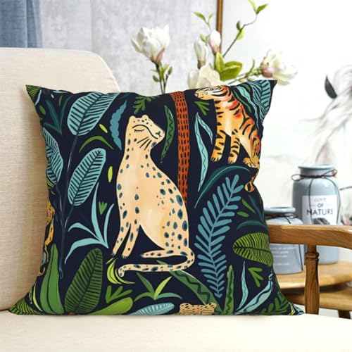 Abstraction Jungle Leopard Tiger Throw Pillow Cover Velvet 18IN - color: Color-27, size: 18" x 18" (Pack of 1)