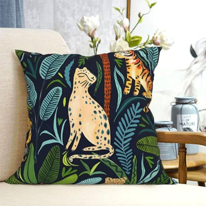 Abstraction Jungle Leopard Tiger Throw Pillow Cover Velvet 18IN - color: Color-27, size: 18" x 18" (Pack of 1)