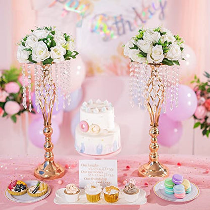 Flower Centerpieces for Wedding Tables: White, 2 Packs - color: Pure White