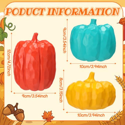 AceOrbit 3pcs Fall Pumpkin Decor Modern Fall Decor Resin Pumpkins - style: Pumpkin