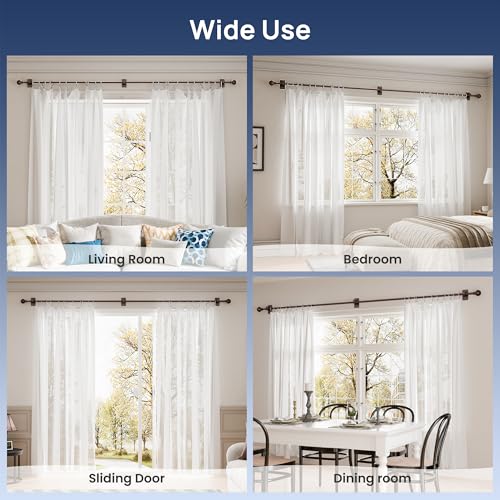 ENJOYBASICS Curtain Rods No Drilling for Renter, 28-84" Adjustable, Bronze - color: Bronze, size: 27-90"