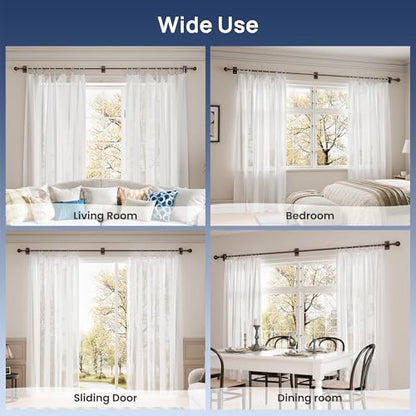 ENJOYBASICS Curtain Rods No Drilling for Renter, 28-84" Adjustable, Bronze - color: Bronze, size: 27-90"