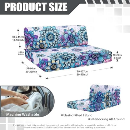 Boho Mandala Flower RV Dinette Cushion Covers Wear-Resistan Camper Seat Covers Dinette Booth Stretch RV Couch Cover Include 1 Backrest Covers and 1 Bench Covers - color: Boho Mandala Flower