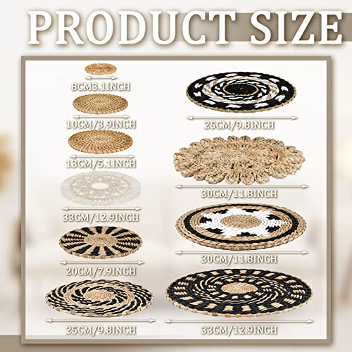 Tatuo 11 Pcs Boho Wall Basket Decor Woven Wall Hanging Art, Boho - style: Boho