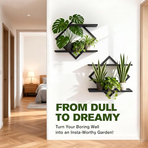 2 Pack Wall Planters for Indoor Plants, Black - color: Black-2pack