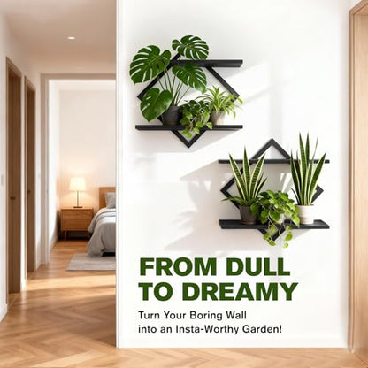 2 Pack Wall Planters for Indoor Plants, Black - color: Black-2pack