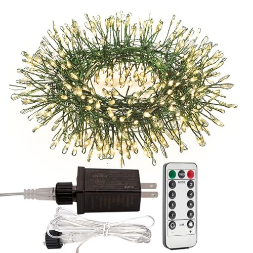 100FT 1000Leds Firecracker Fairy Lights,Green Wire,Warm White - color: Warm White, size: 100FT 1000Leds