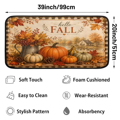 Fall Kitchen Rug Non-Slip Indoor Carpet Absorbent Welcome Mat - color: B:b-10