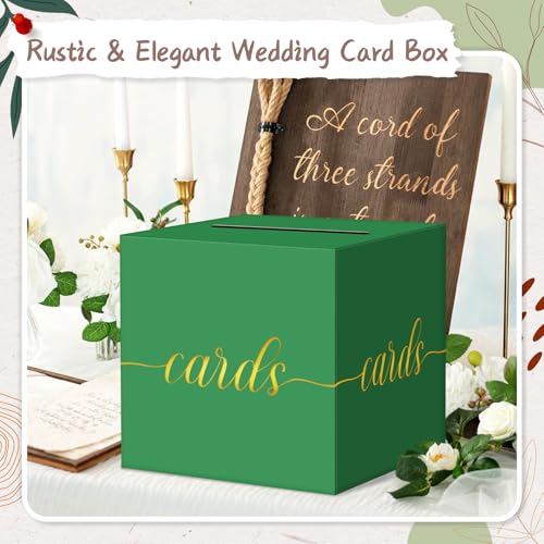 Elegant Green Graduation Card Box, Gold Foil Gift Card Box for Party - color: Z06 Green and Gold Foil